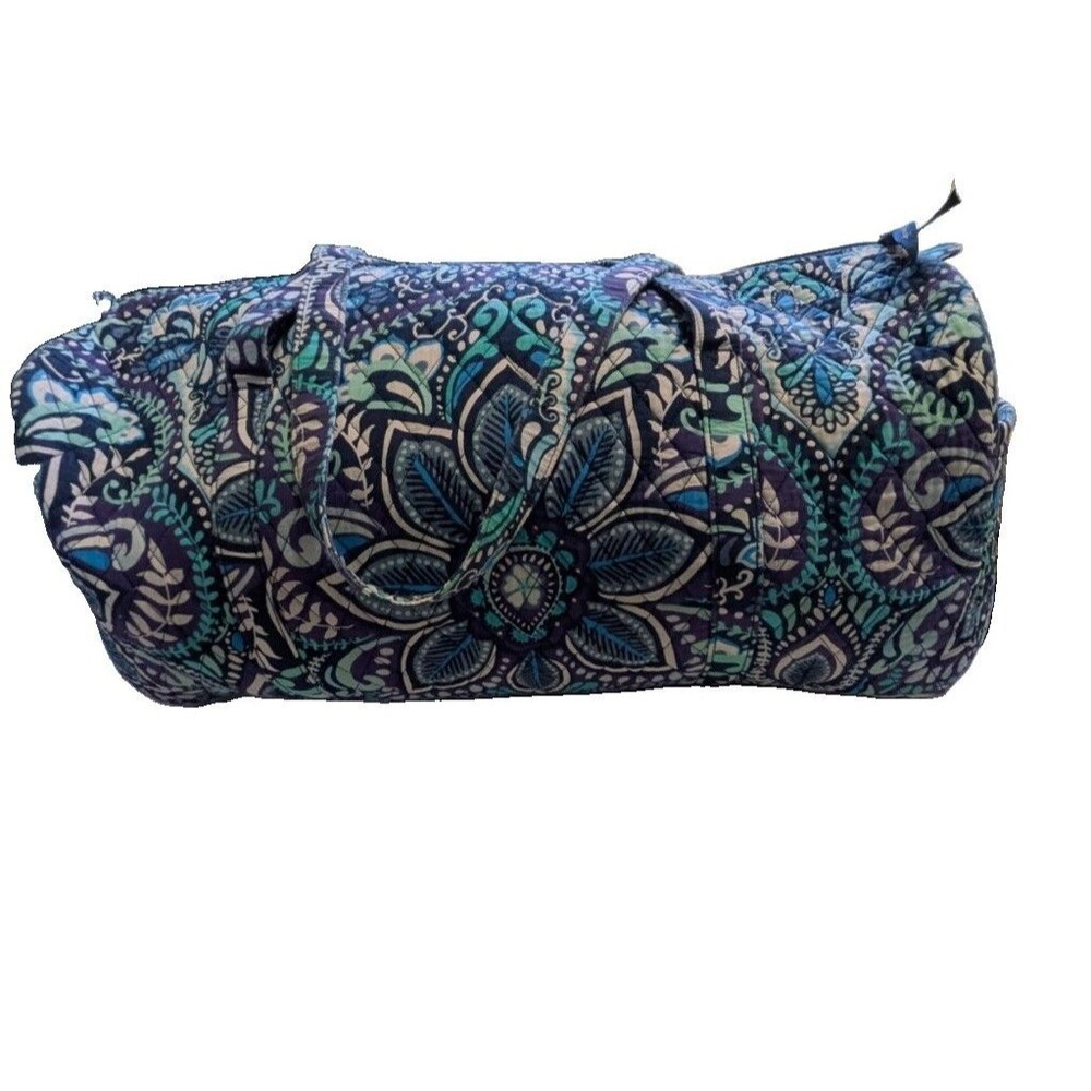 Vera Bradley Blue Island Medallion Large Quilted Duffle Bag